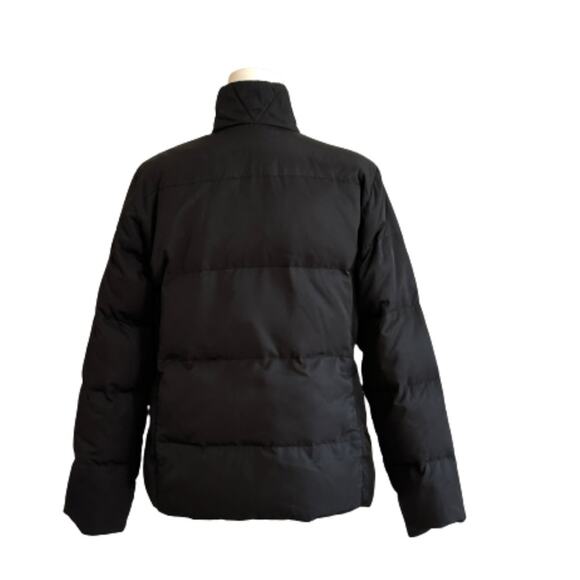 Talbots Puffer Coat Black Reversible Brown Down Puffer Jacket Medium Petite - Picture 4 of 11